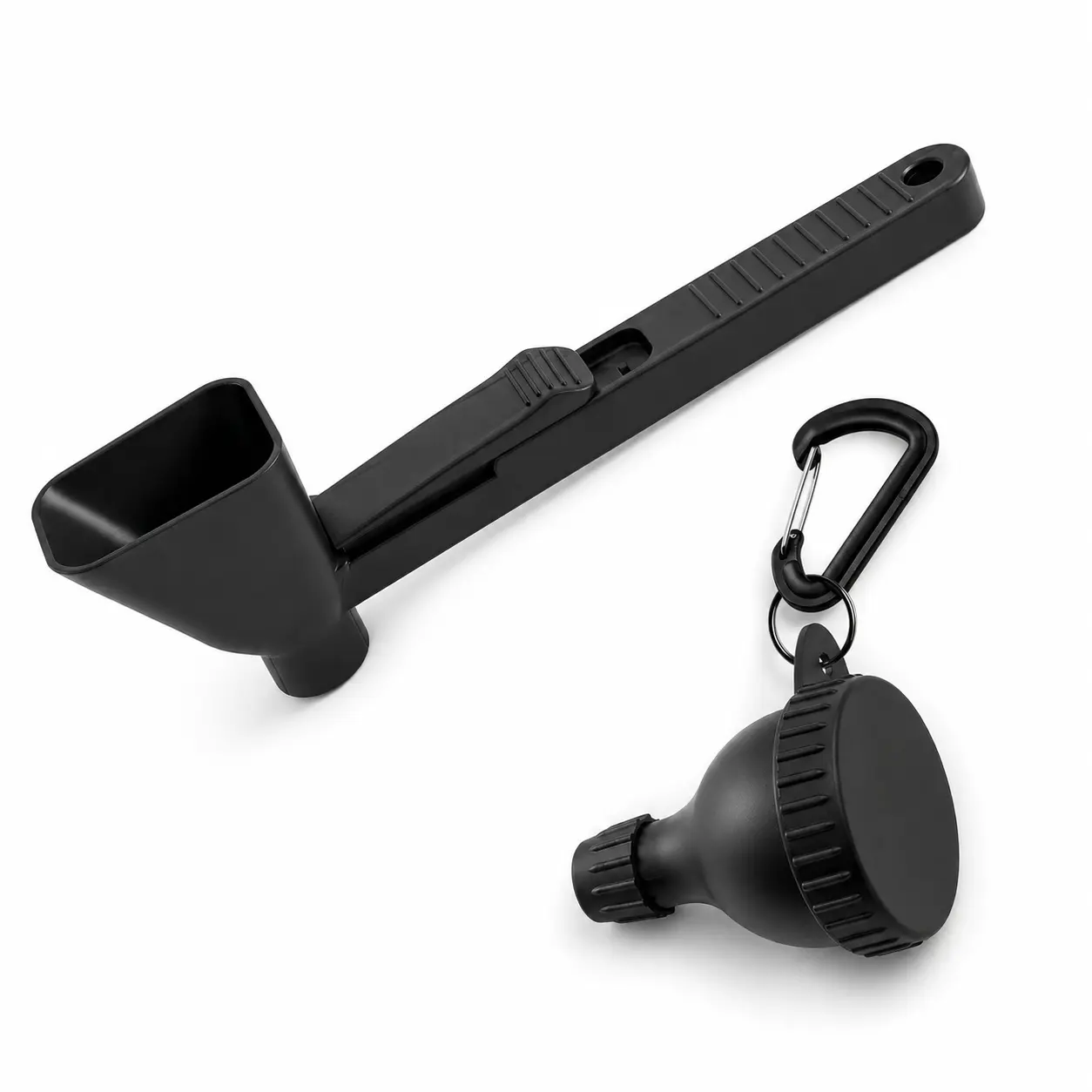 2-Piece Protein Powder Funnel Set, Sliding Scoop Funnel and Portable Supplement Container with Keychain for Creatine, Pre-Workout and Shaker Bottles