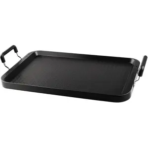 17″ Non-Stick Aluminum Stove-Top Griddle – Flat Pan for Two Burners, Warp-Resistant & Dishwasher Safe