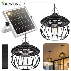 Solar Pavilion Pendant Light, Outdoor Solar Hanging Light for Porch, Chicken Coop. Split-type solar pumpkin light with remote control and timer, IP65 waterproof, perfect for courtyard, pergola, terrace and barn. Waterproof Solar Lights