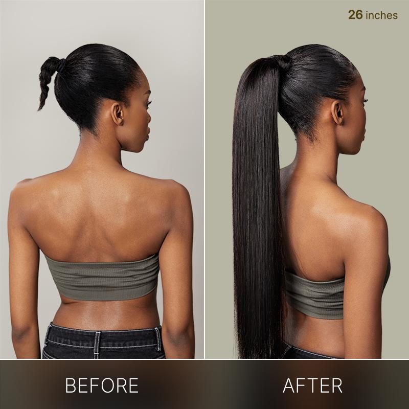 Frodio 100% Human Hair High-Density 10-Sec Ponytail Hairstyle Drawstring Ponytail Hair Extensions Ponytail Black Girls TikTokShopBlackFriday