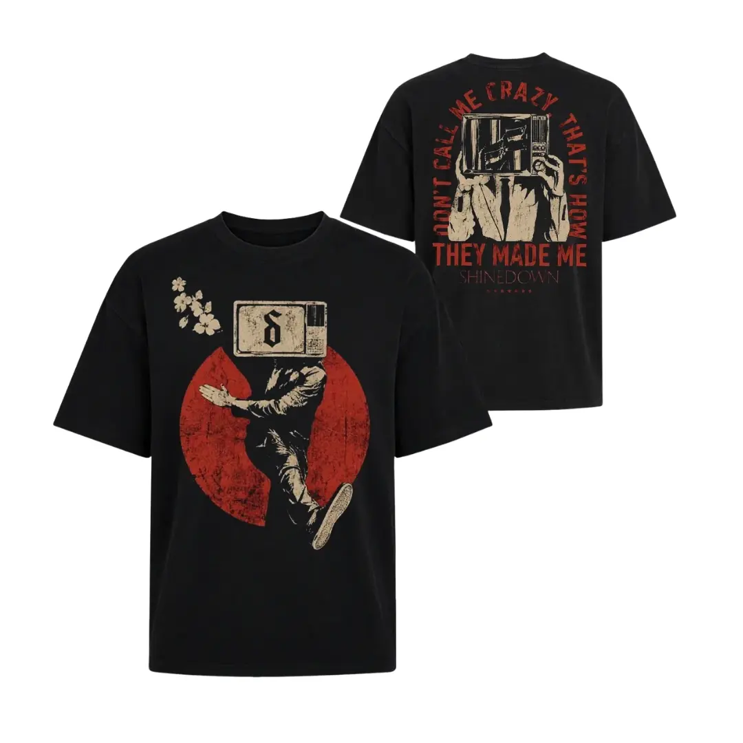 Comfort Colors Shinedown Don’t Call Me Crazy Graphic T-Shirt – Rock Band Vintage Style Tee, Alternative Hard Rock Music Shirt, Black Unisex Concert Fan Merch