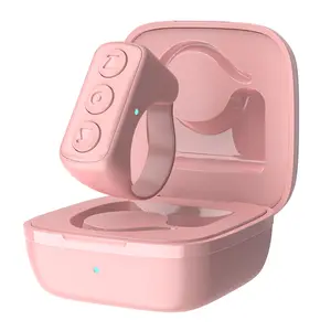 ZOZVO Bluetooth Remote Control Scrolling Ring ，Tik_Tok Video Scroller, E-book Page Turner, Music Control, Rechargeable Smart Ring for iPhone, Android, iPad – Cute Pink Tech Accessor