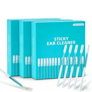 3 Boxes/72 Pcs Sticky Ear Cleaning Stick, Reusable Ear Cleaning Tools, Earwax Remover Tool with Soft Rubber Head, Gentle Adhesive Ear Pick for Ear Wax Cleaning, Home Personal Care Hygiene Kit