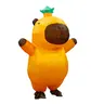 Adult Capybara Inflatable Apparel - Leaf-Top Head, Round Belly, Inflate & Go, Party Accessories, Halloween, Carnival-Ready, Cosplay Costume