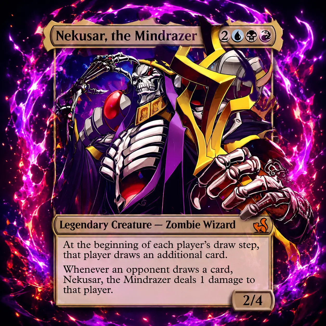 Nekusar, the Mindrazer – Overlord Inspired Custom Foil MTG Proxy Card