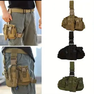 Adjustable Tactical Leg Rig with Removable MOLLE Pouch - Durable Nylon, Zip Closure, Ideal for Hiking & Emergency Medical Response, Black