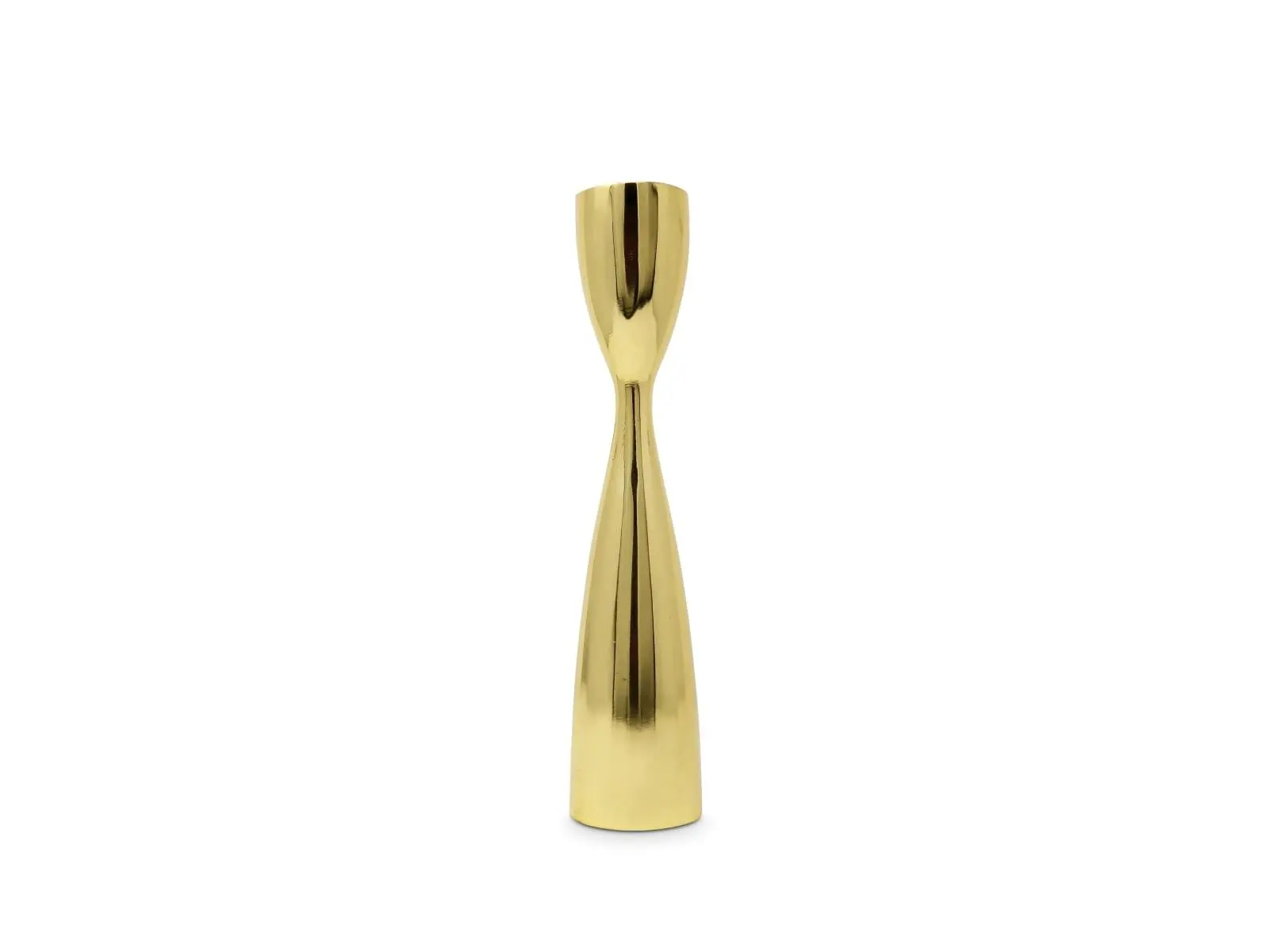 212 MAIN Gold Stainless Steel Tapered Candlestick Holder - 10 in. Contemporary Curved Durable Elegant Decorative Tabletop Home Accessory, Home Decor for Engagement, Wedding Gifting