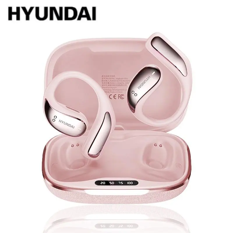 HYUNDAI Vogbuds 5 Pro OWS Smart Voice Assistant Headset,Dynamic Stereo Sound Earbuds with ENC Call Noise Canceling Mic, Digital Battery Display