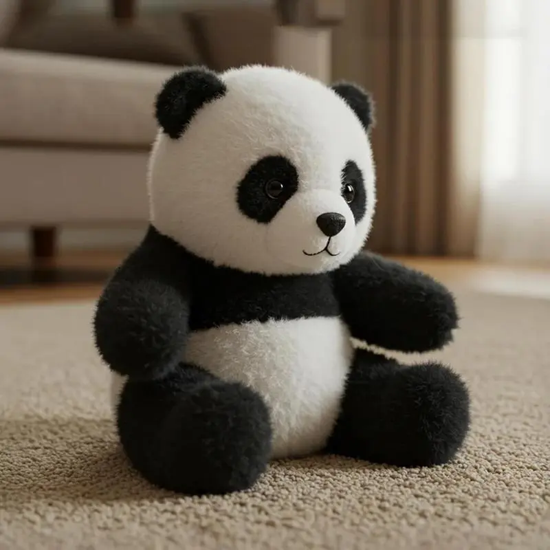 Realistic Panda Stuffed Toy - Unisex Animal Shaped Stuffed Toy with Ultra-Soft Non-Woven Fur, Emotional Support, Innovative Technology, Lightweight Design, Natural Movement Mimicry, Calming Posture, On-Demand Emotional Healing, Animal Shaped Stuffed Toys