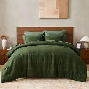 BIAB Minimalist Woven Stripe Comforter Set, Soft Neutral Bedding, Easy Care