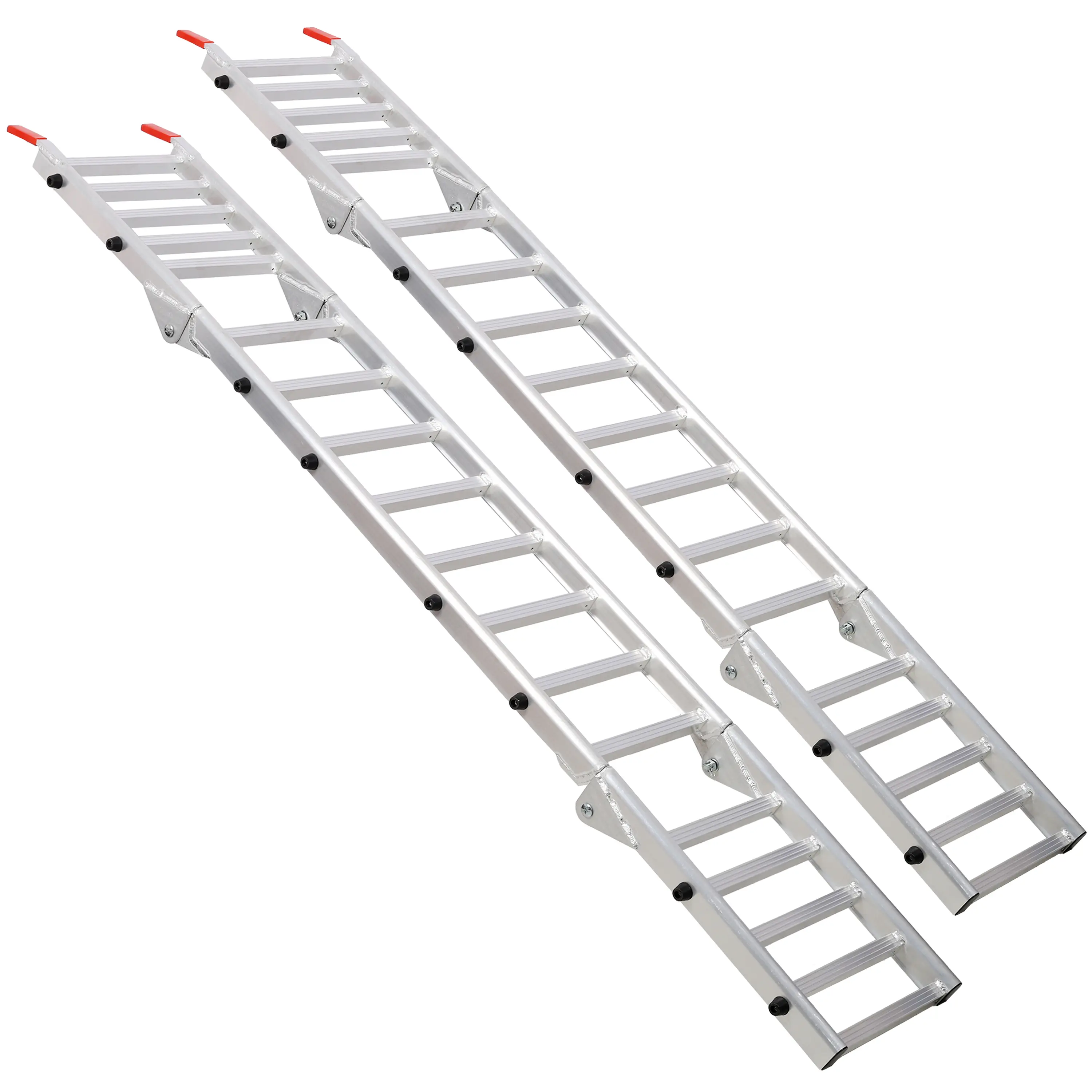 2-in-1 Aluminum Loading Ramp & Tailgate Extender | 1,400 lbs/Pair Capacity, for ATV/Motorcycle, Silver
