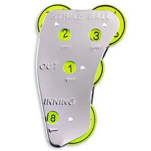 Cannon Sports 4 Wheel Stainless Steel Umpire Indicator - Optic Yellow Dials for Counting Strikes, Balls, Outs, Innings - Essential Softball Baseball Umpire Clicker