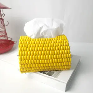 Corn-Shaped Plastic Tissue Box Stand, Durable Compact Space-Saving Home Decor, Creative Eye-Catching Gift for Living Room Dining Table (Home & Bathroom Supplies)