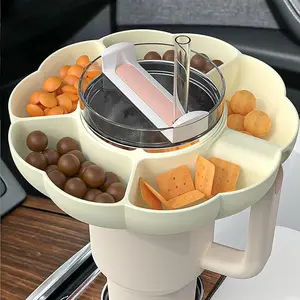 Snack Bowl for Stanley 40 oz Tumbler with Handle, ,Reusable Divided Tray Platter Food Storage Containers,Snack Ring for Stanley Cup Accessories