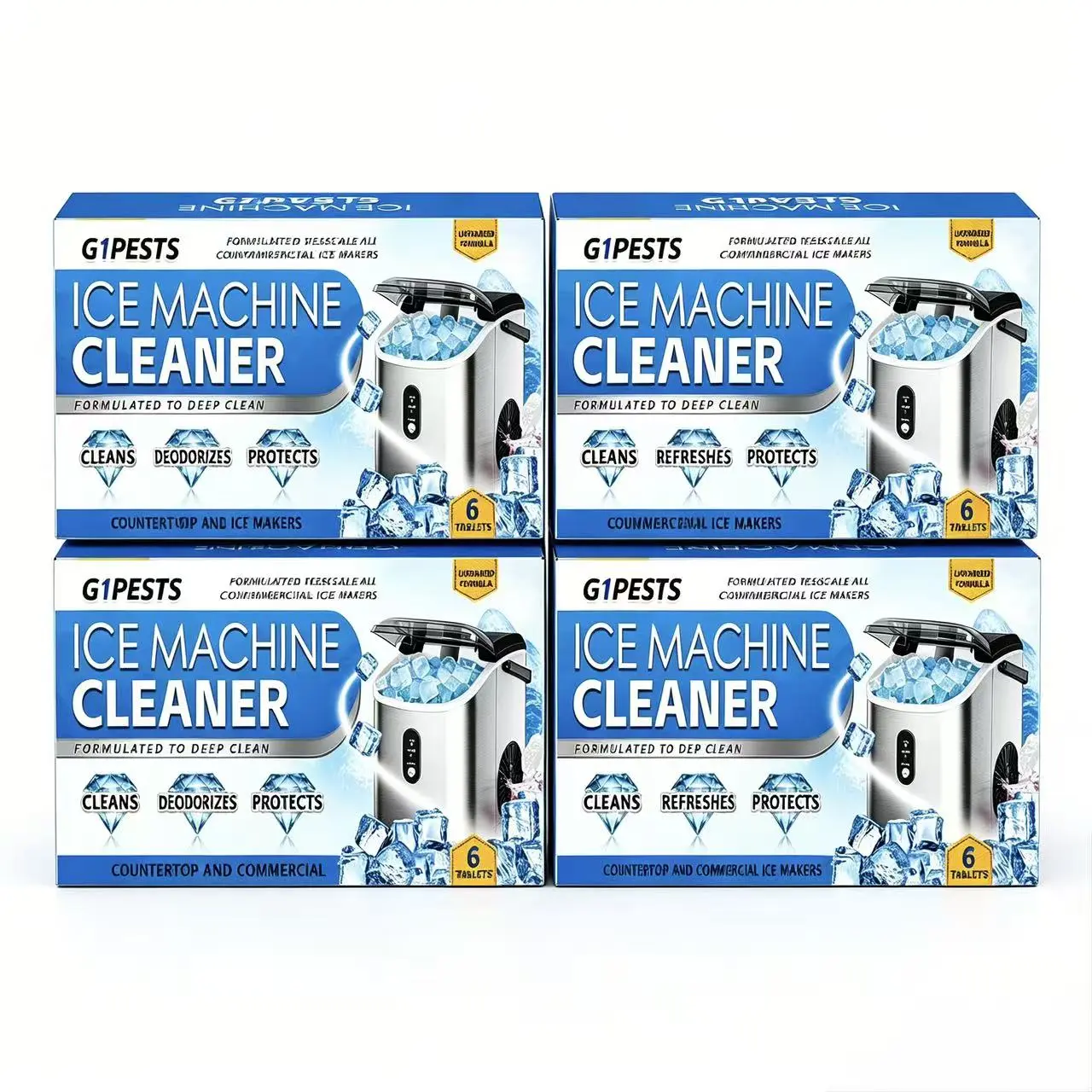 Ice Machine Cleaner Maker Descaler - 24 ACTIVE Clean Tablets Compatible with Frigidaire, Opal, GE Profile, Kitchenaid, Nickel Safe Scale Remover for Countertop, Nugget Ice Makers  Bulk 1 Year Supply Cleaning Deep Washing