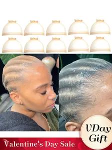 10 Pcs/5 Pack Transparent HD Adjustable Wig Cap, Thin Nylon Cap for Women, Perfect for Parties, Weddings, Graduations, Cosplay, Halloween