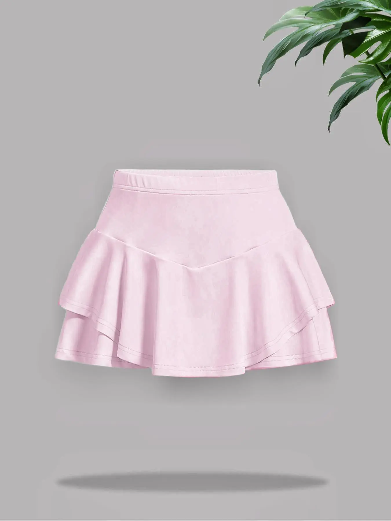 Women's Solid Tiered Layer Skirt, Casual Fashion Short Skirt for Daily Outdoor Wear, Ladies Bottoms for Summer