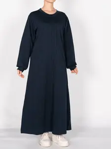 Women's Long Hoodie Abaya Dress with Pockets, Casual Loose-Fitting Design, Comfortable Daily Wear, Perfect for Spring & Fall Seasons