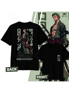 Anime One Piece Roronoa Zoro  T-shirt 2026 Summer Men's and Women's Fashion Casual Short Sleeved T-shirt Streetwear Unisex