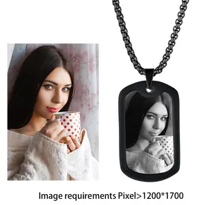 OIDEA Men's Military Style Dog Tag Necklace, Engravable Stainless Steel Pendant with Removable Silicone Sleeve, 22-Inch Chain, Chain & Link