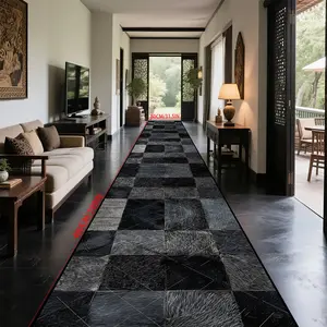 Artistic Patchwork Plaid Carpet, Luxurious Precision Edged Rug, Artistic Pattern, Easy Clean, Ideal for Bedroom Living Room Laundry Room, Modern Geometric Graphic Rug