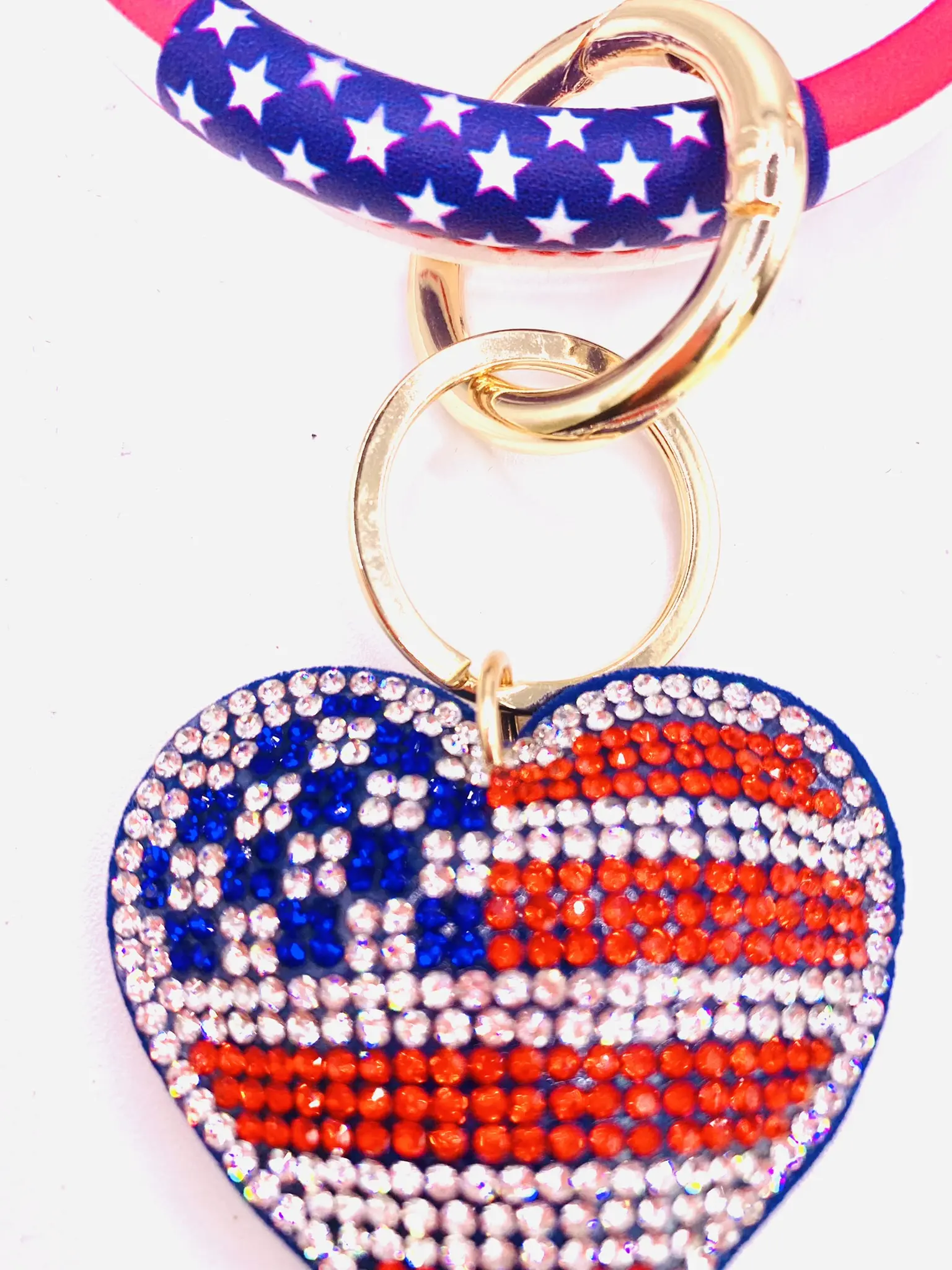American Flag Bling Bangle Keychain