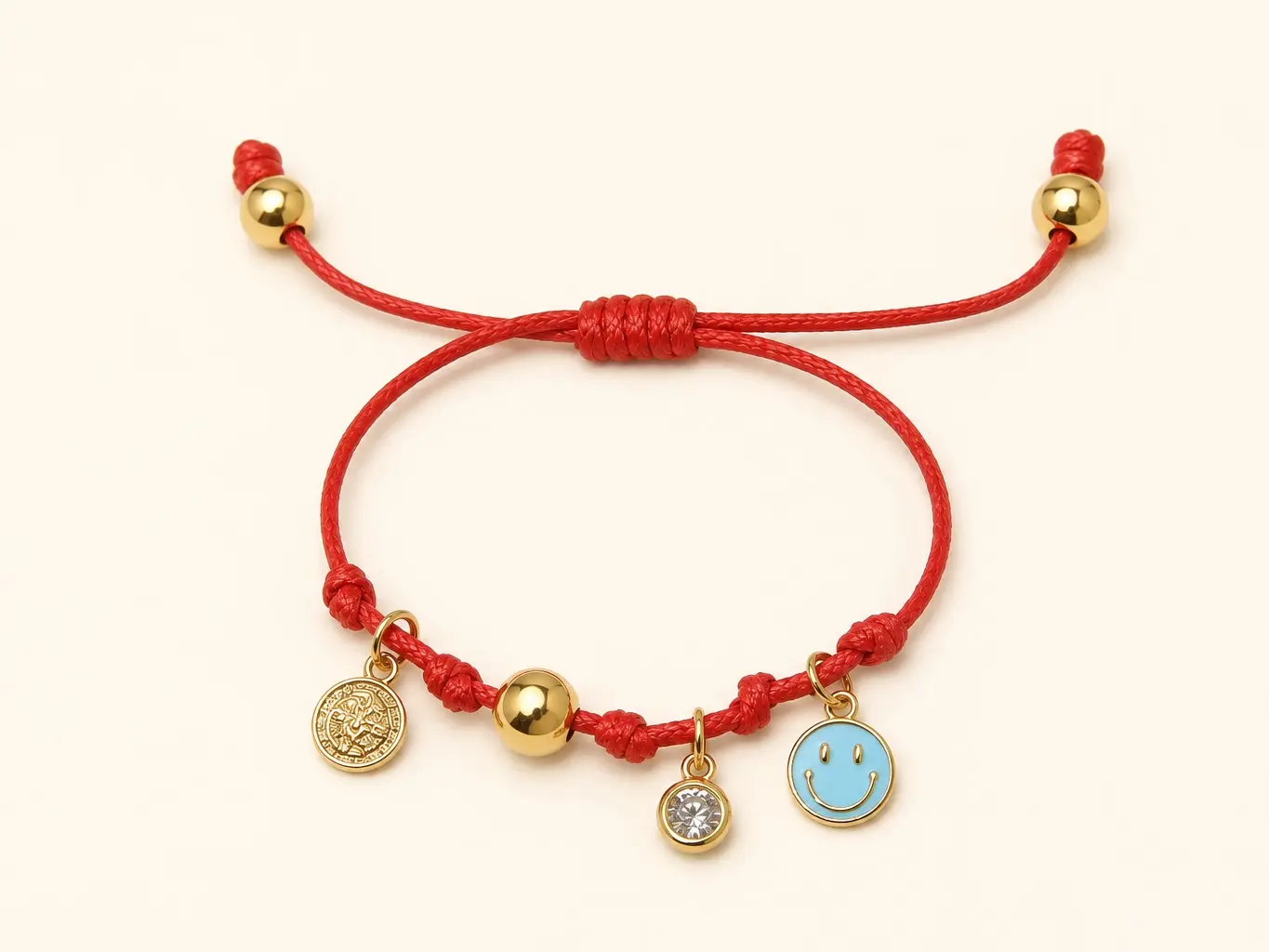 Red Lucky Charm Bracelet the different pendants