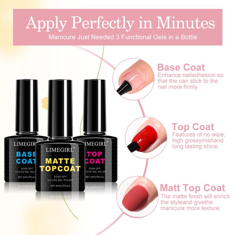 Limegirl Gel Nail Polish Kit with U V Light 18LED Nail Dryer, 27Color Gel Nail Polish Set And 9Color Nail Extension Gel Set with Base and Matte/Glossy Top Coat Nail Art Decorations Manicure Tools DIY Salon Home Gifts luminary  gel  nail gel x nailsupplies