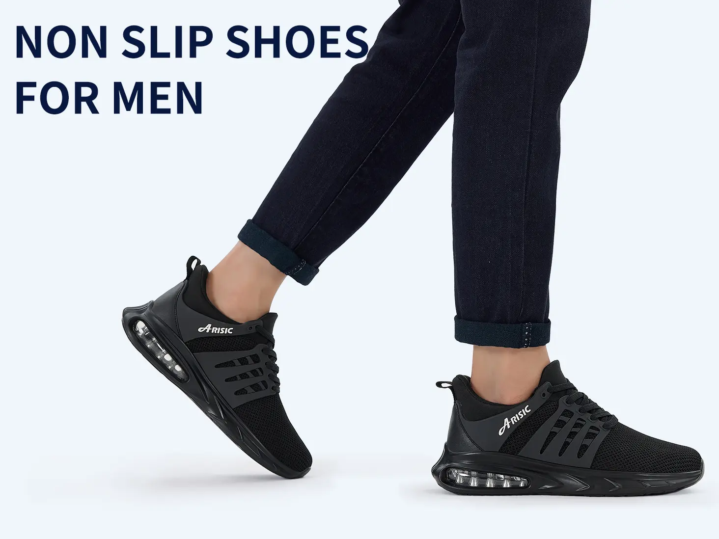 【ブラック】2025 Arizona Allrounder Shoes <SHOES> (MENS) ARISIC 2025 NEW Non Slip Work Shoes for Men Slip on Sneakers