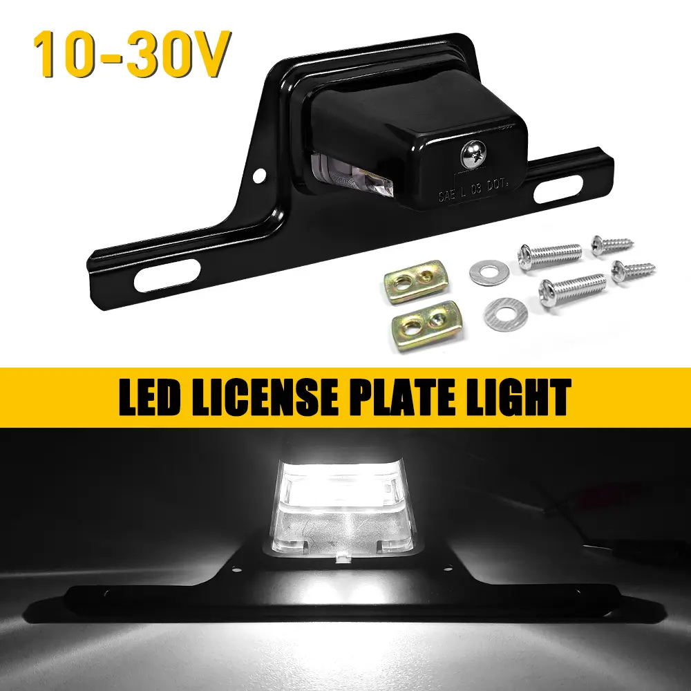 Car LED License Tail Plate Light White for Tuck Car SUV Trailer RV Universal
