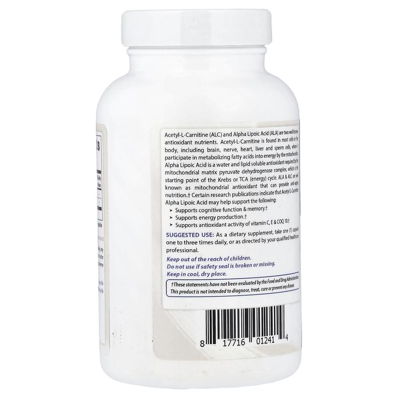 Best Naturals Acetyl L-Carnitine Alpha Lipoic Acid, 120 Capsules