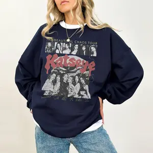 Katseye Beautiful Chaos Tour Sweatshirt, Kpop Youth & Adult Shirt, Teen Boy Gift Top, Retro Concert Graphic Sweatshirt