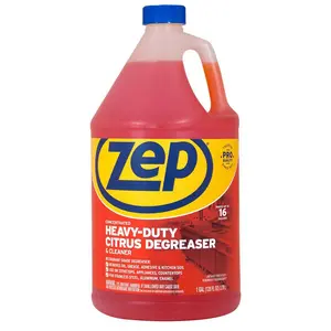 ZEP 1 Gallon Heavy-Duty Citrus Degreaser, Natural Solvent, Grease Remover, Multi-Surface Cleaner, Deodorizing Cleaner, Heavy-Duty, Fast-Acting, Safe on Stainless Steel, Better Than Orange Oil.
