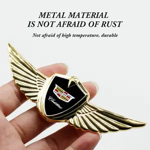 Cadillac Metal Wings Car Emblem, Precision Laser Engraving, UV Protection, Scratch Resistant, Fits Cadillac Models, High-Quality Design