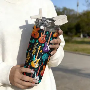 30oz Stainless Steel Handheld Pot Tumbler, Party Print Design, Dual-Layer Vacuum Insulated Cold Cup, Portable Travel Mug, Gift for Parents Friends Teachers