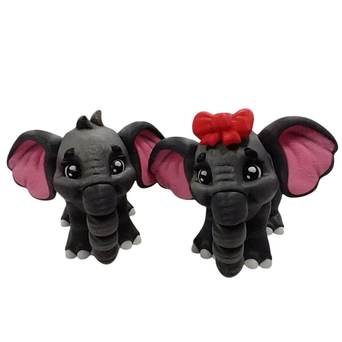 3D Printed Articulating Animal Baby Elephant Statue, 4" Tall 5" From Trunk to Tail Collectible Figurines, Figurines & Miniatures, Home Decor Accessory
