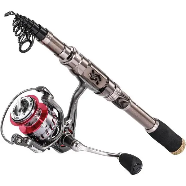 Fishing Rod Reel Combinations, 24 Ton Carbon Fiber, Portable Telescopic Fishing Rod Spinning Reels for Travel Saltwater Freshwater Fishing Gifts for People