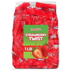 Strawberry Twists Bulk Candy – 1 LB Bag (Approx. 46 Pieces) – Classic Chewy Strawberry Flavored Licorice – Party Candy, Movie Night Treats, Gift Bags & Snacking