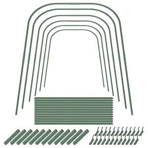 Explorinox 1 Set Garden Hoops Plastic Coated Greenhouse Hoops Rust Resistant Plant Cover Support Grow Tunnel for Raised Beds Garden Row Cover