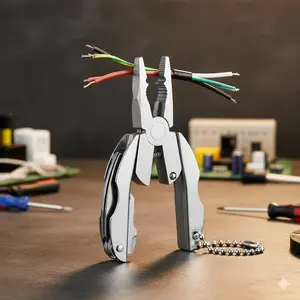 Portable Stainless Steel Multi-tool Keychain: Folding Tactical Pliers, Mini Knife, Screwdriver Kit for Camping, Emergency Repair, Outdoor Hiking & Home DIY - Durable Compact EDC Gear