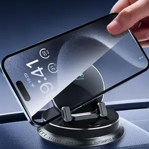 Automatic Sensing Car Phone Holder, Car Cellphone Mount, 360° Rotatable Electric Phone Mount for Dashboard, Hands-free Shockproof Phone Holder for iPhone & Android, Cell Phone Car Mount