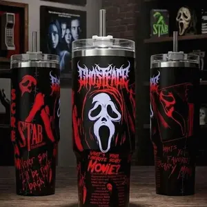 Scream 7 Ghostface Tumbler 40oz 20oz Movie Custom Cup 40 oz Tumbler With Handle, Tumbler 20oz No Handle, Gifts For Fans