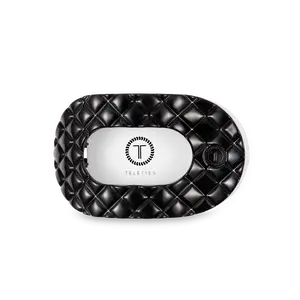 Jet Black Quilted Medium Flat Round Hair Clip