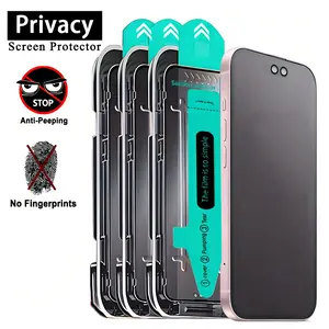 Privacy Screen Protector for iphone 16/15/14 & Samsung S24, Anti-spy privacy Tempered Shockproof Screen Protector Military-Grade Shatterproof Protection 9H Scratch Resistance Fingerprint Resistant screen protector