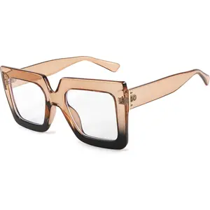 FEISEDY Fashion Oversized Square Glasses Frame Blue Light Blocking Eyewear for Women B2381