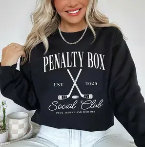 Penalty Box Social Club Sweatshirt,  Hockey Mom Crewneck, Ice Hockey Sweater, Funny Hockey Sweaters, Team Apparel