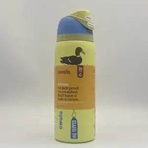 Owala FreeSip Insulated Water Bottle Party Animals Aesthetic – Cute Cartoon Leakproof Straw Lid – 24oz 32oz