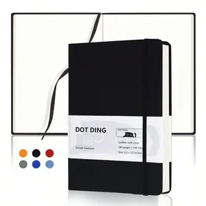 2Pcs A5 Dotted Notebook,100 GSM Bullet Diary Plan A5 Cloth Hardcover 160 Sheets Inner Pocket School And Office Notebook School Stationery Back To School Season Gifts For Students And Friends