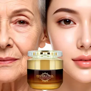 Resveratrol Cream 50g, Day Night Moisturizer with Vitamin E and Hyaluronic Acid, Nourishes Sensitive Skin, Suitable for All Types