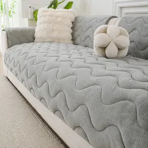 1pc Fluffy Couch Cushion, Pet-Friendly for All Seasons, Full Armrest Cover for Home Protection, Slip-Resistant and Machine Washable, Suitable for Single, Double, Triple, and Other Combination Sofas